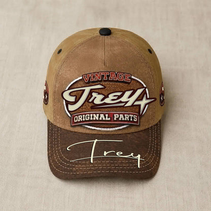 TREY TC02 HH79  Personalized Name Baseball Cap, Vintage Retro Hat, Custom Gift for Him & Her
