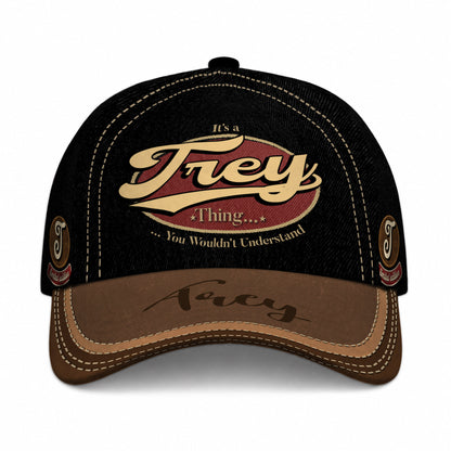 TREY  TC06 HH79 Personalized Distressed Baseball Cap, Custom Retro Trucker Hat, Statement Dad Cap