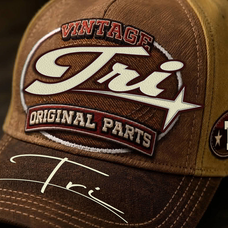 TRI TC02 HH79  Personalized Name Baseball Cap, Vintage Retro Hat, Custom Gift for Him & Her