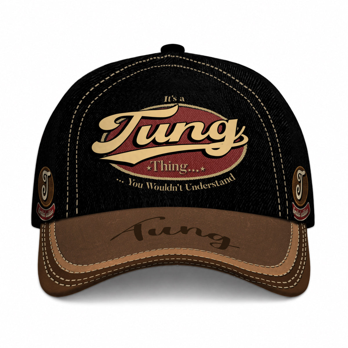 TUNG  TC06 HH79 Personalized Distressed Baseball Cap, Custom Retro Trucker Hat, Statement Dad Cap