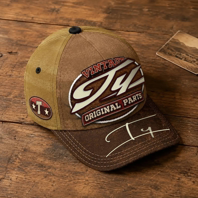 TY TC02 HH79  Personalized Name Baseball Cap, Vintage Retro Hat, Custom Gift for Him & Her