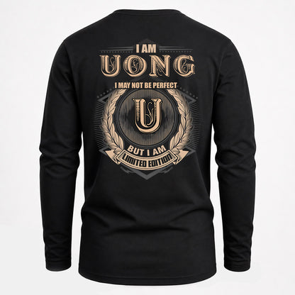 UONG 2K-101–Personalized Name Quote Apparel “I Am NAME May Not Be Perfect But I Am Limited Edition”