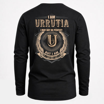 URRUTIA 2K-101–Personalized Name Quote Apparel “I Am NAME May Not Be Perfect But I Am Limited Edition”