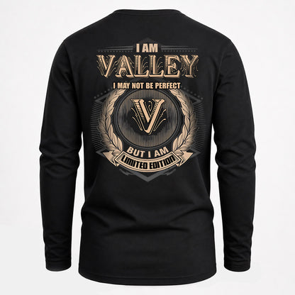 VALLEY 2K-101–Personalized Name Quote Apparel “I Am NAME May Not Be Perfect But I Am Limited Edition”