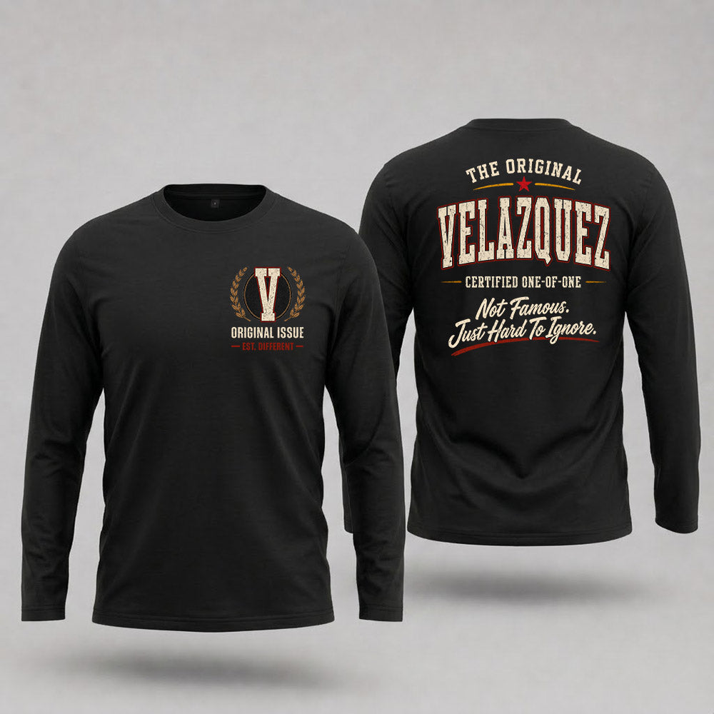 VELAZQUEZ W65-F6-168 – Personalized Original Issue Apparel “The Original NAME Certified One-of-One"