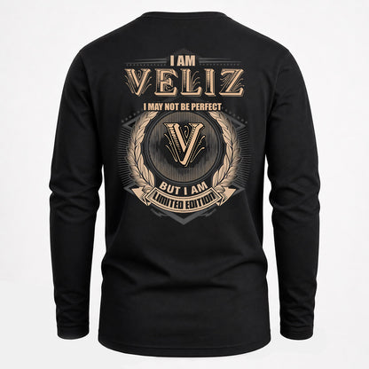 VELIZ 2K-101–Personalized Name Quote Apparel “I Am NAME May Not Be Perfect But I Am Limited Edition”
