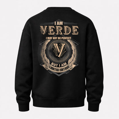 VERDE 2K-101–Personalized Name Quote Apparel “I Am NAME May Not Be Perfect But I Am Limited Edition”