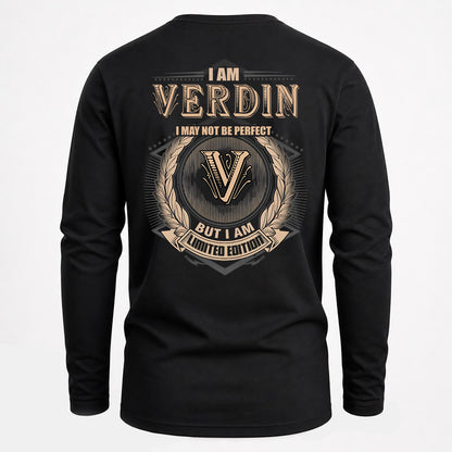 VERDIN 2K-101–Personalized Name Quote Apparel “I Am NAME May Not Be Perfect But I Am Limited Edition”