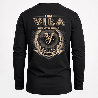 VILA 2K-101–Personalized Name Quote Apparel “I Am NAME May Not Be Perfect But I Am Limited Edition”