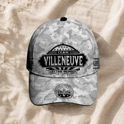 VILLENEUVE TC01 HH79 Team Your Name Hat, Personalized Camo Baseball Cap, Custom Family Gift, Gift for Him Her