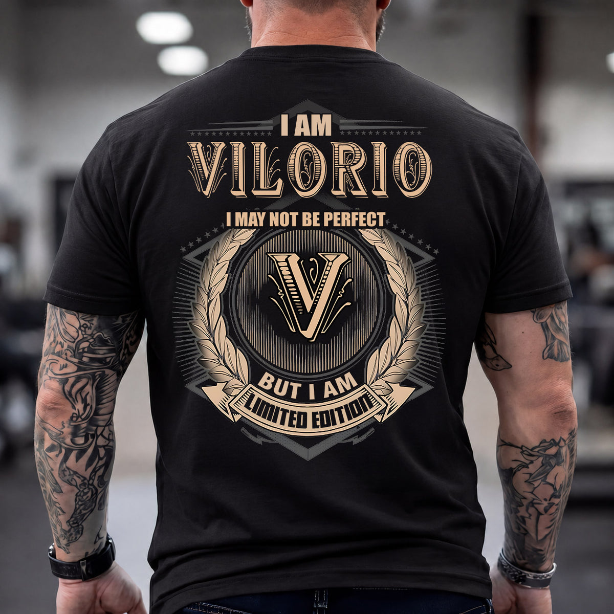 VILORIO 2K-101–Personalized Name Quote Apparel “I Am NAME May Not Be Perfect But I Am Limited Edition”