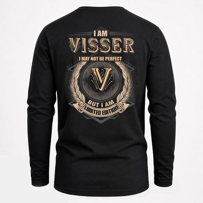 VISSER 2K-101–Personalized Name Quote Apparel “I Am NAME May Not Be Perfect But I Am Limited Edition”