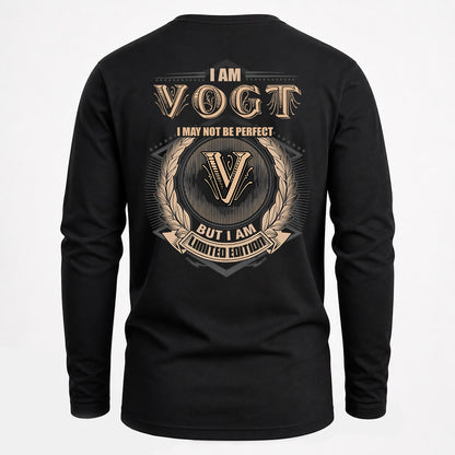 VOGT 2K-101–Personalized Name Quote Apparel “I Am NAME May Not Be Perfect But I Am Limited Edition”