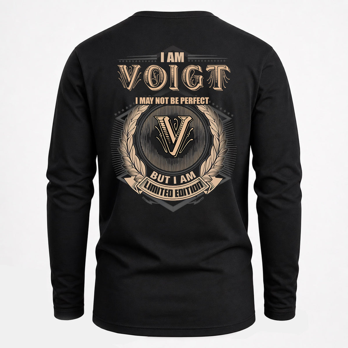 VOIGT 2K-101–Personalized Name Quote Apparel “I Am NAME May Not Be Perfect But I Am Limited Edition”