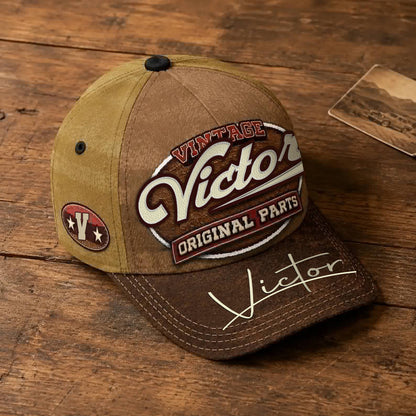 VICTOR TC02 HH79  Personalized Name Baseball Cap, Vintage Retro Hat, Custom Gift for Him & Her