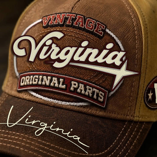 VIRGINIA TC02 HH79  Personalized Name Baseball Cap, Vintage Retro Hat, Custom Gift for Him & Her
