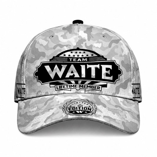 WAITE TC01 HH79 Team Your Name Hat, Personalized Camo Baseball Cap, Custom Family Gift, Gift for Him Her