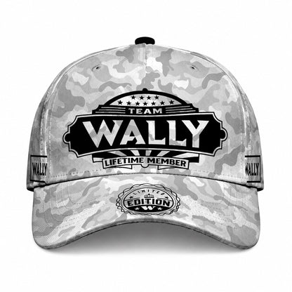 WALLY TC01 HH79 Team Your Name Hat, Personalized Camo Baseball Cap, Custom Family Gift, Gift for Him Her