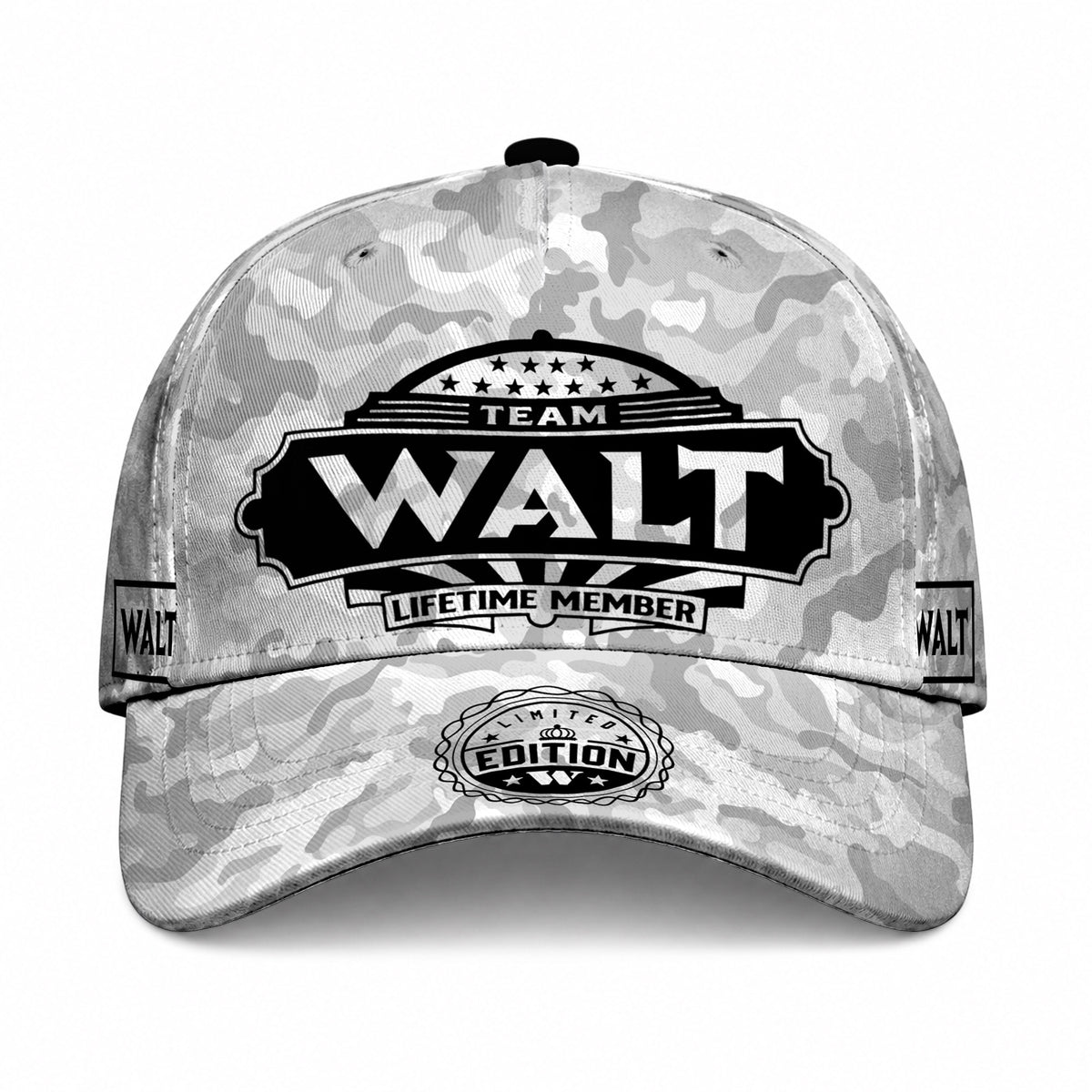 WALT TC01 HH79 Team Your Name Hat, Personalized Camo Baseball Cap, Custom Family Gift, Gift for Him Her