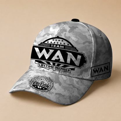 WAN TC01 HH79 Team Your Name Hat, Personalized Camo Baseball Cap, Custom Family Gift, Gift for Him Her
