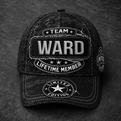 WARD TC03 HH79  Personalized Black Camo Baseball Cap, Custom Name Family Hat