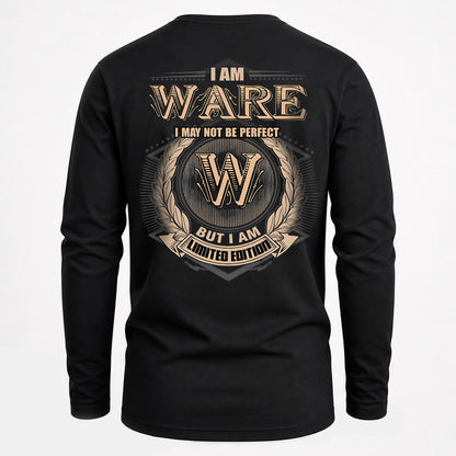 WARE 2K-101–Personalized Name Quote Apparel “I Am NAME May Not Be Perfect But I Am Limited Edition”