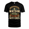 WATSON TT898-K6-229 – Personalized Funny Camping Quote Apparel “The Adventure Begins When The WiFi Ends”