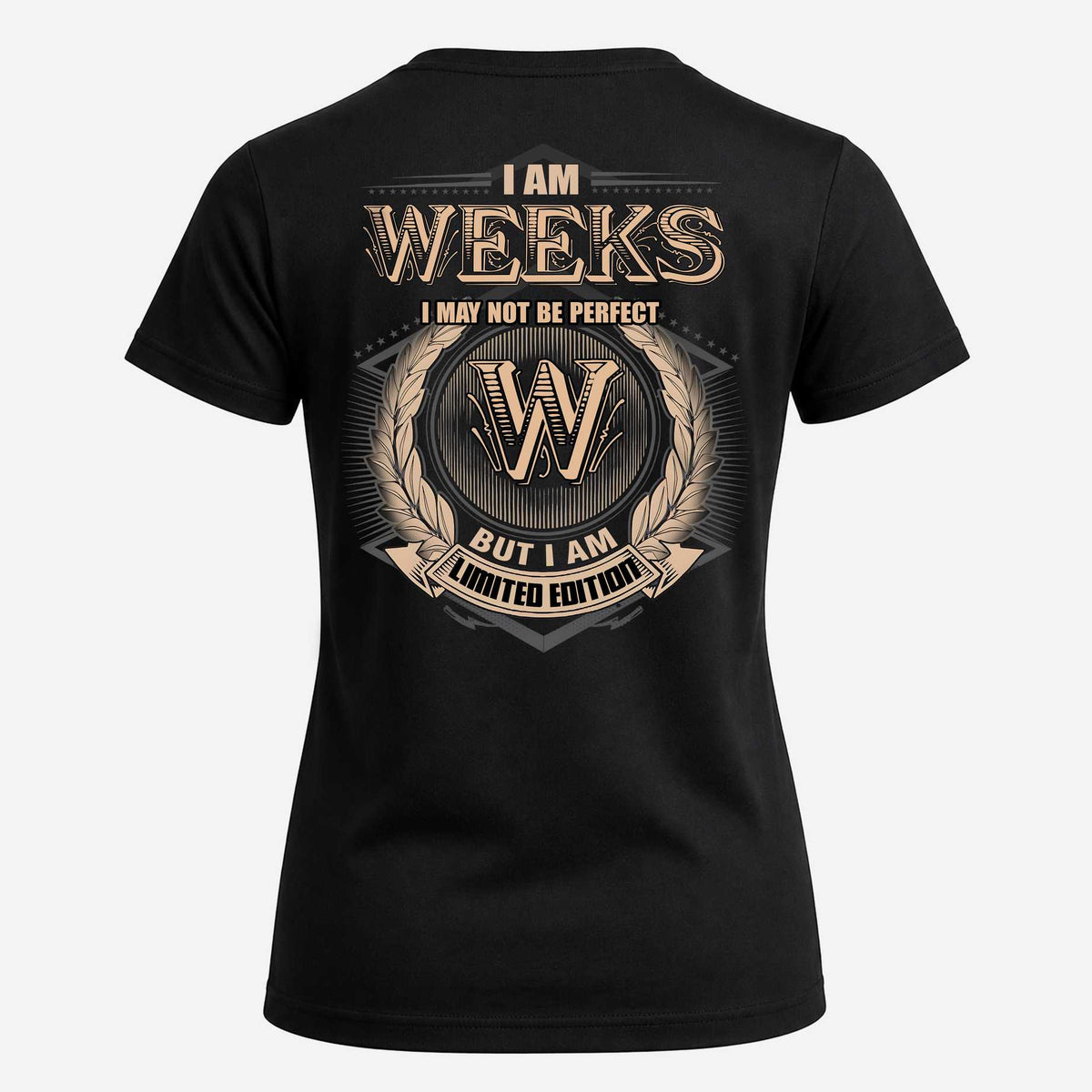 WEEKS 2K-101–Personalized Name Quote Apparel “I Am NAME May Not Be Perfect But I Am Limited Edition”
