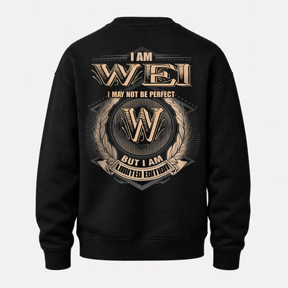 WEI 2K-101–Personalized Name Quote Apparel “I Am NAME May Not Be Perfect But I Am Limited Edition”