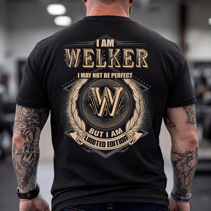 WELKER 2K-101–Personalized Name Quote Apparel “I Am NAME May Not Be Perfect But I Am Limited Edition”