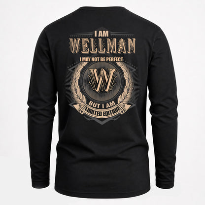 WELLMAN 2K-101–Personalized Name Quote Apparel “I Am NAME May Not Be Perfect But I Am Limited Edition”