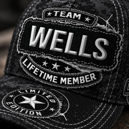 WELLS TC03 HH79  Personalized Black Camo Baseball Cap, Custom Name Family Hat