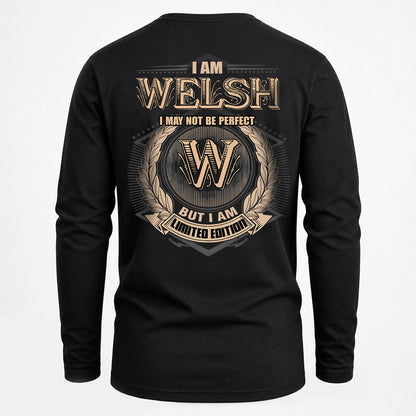WELSH 2K-101–Personalized Name Quote Apparel “I Am NAME May Not Be Perfect But I Am Limited Edition”