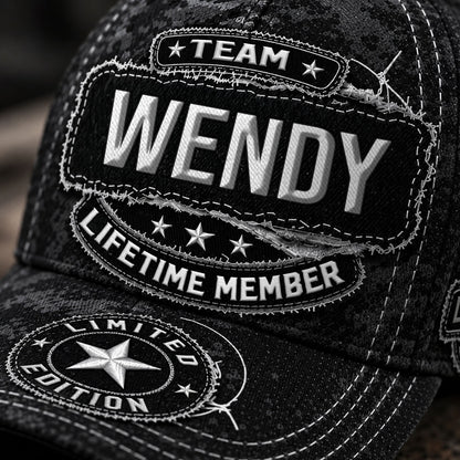 WENDY TC03 HH79  Personalized Black Camo Baseball Cap, Custom Name Family Hat