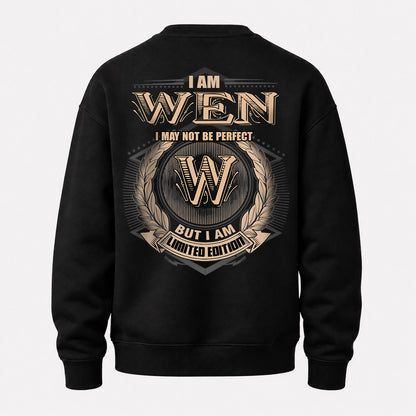 WEN 2K-101–Personalized Name Quote Apparel “I Am NAME May Not Be Perfect But I Am Limited Edition”
