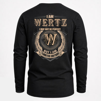 WERTZ 2K-101–Personalized Name Quote Apparel “I Am NAME May Not Be Perfect But I Am Limited Edition”