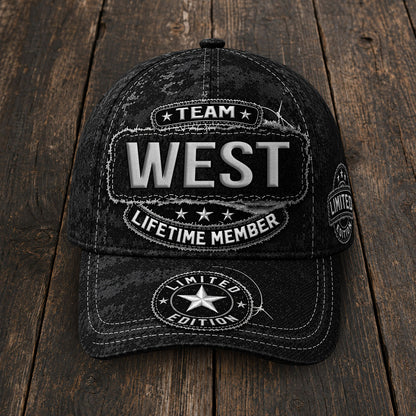 WEST TC03 HH79  Personalized Black Camo Baseball Cap, Custom Name Family Hat