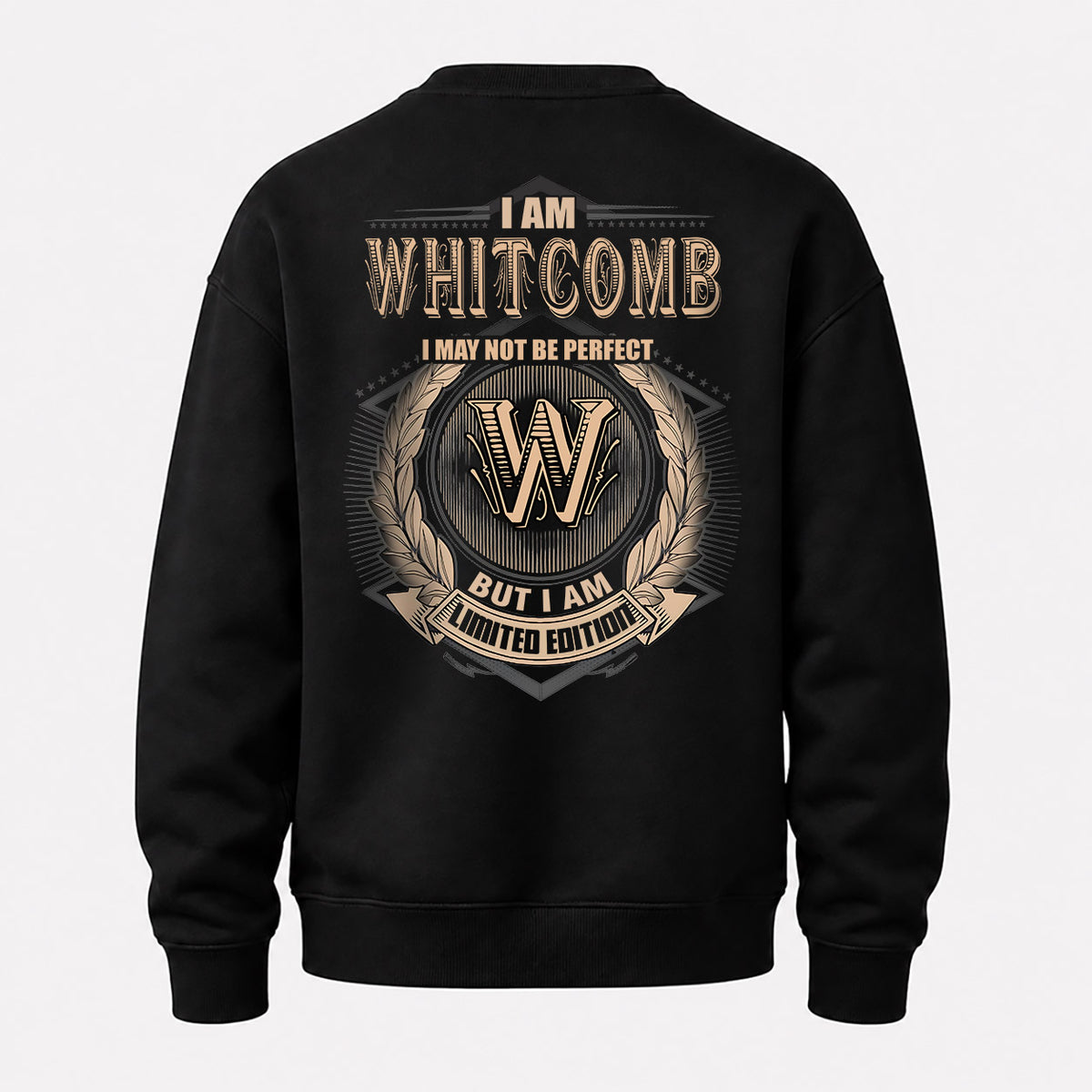 WHITCOMB 2K-101–Personalized Name Quote Apparel “I Am NAME May Not Be Perfect But I Am Limited Edition”