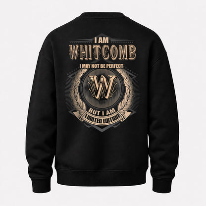 WHITCOMB 2K-101–Personalized Name Quote Apparel “I Am NAME May Not Be Perfect But I Am Limited Edition”
