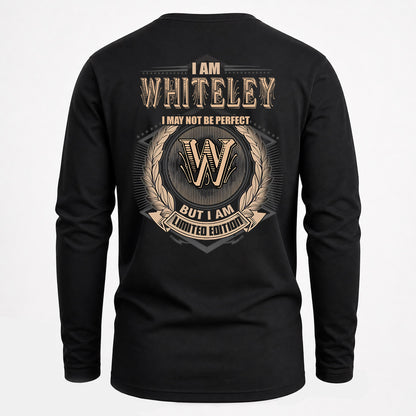 WHITELEY 2K-101–Personalized Name Quote Apparel “I Am NAME May Not Be Perfect But I Am Limited Edition”