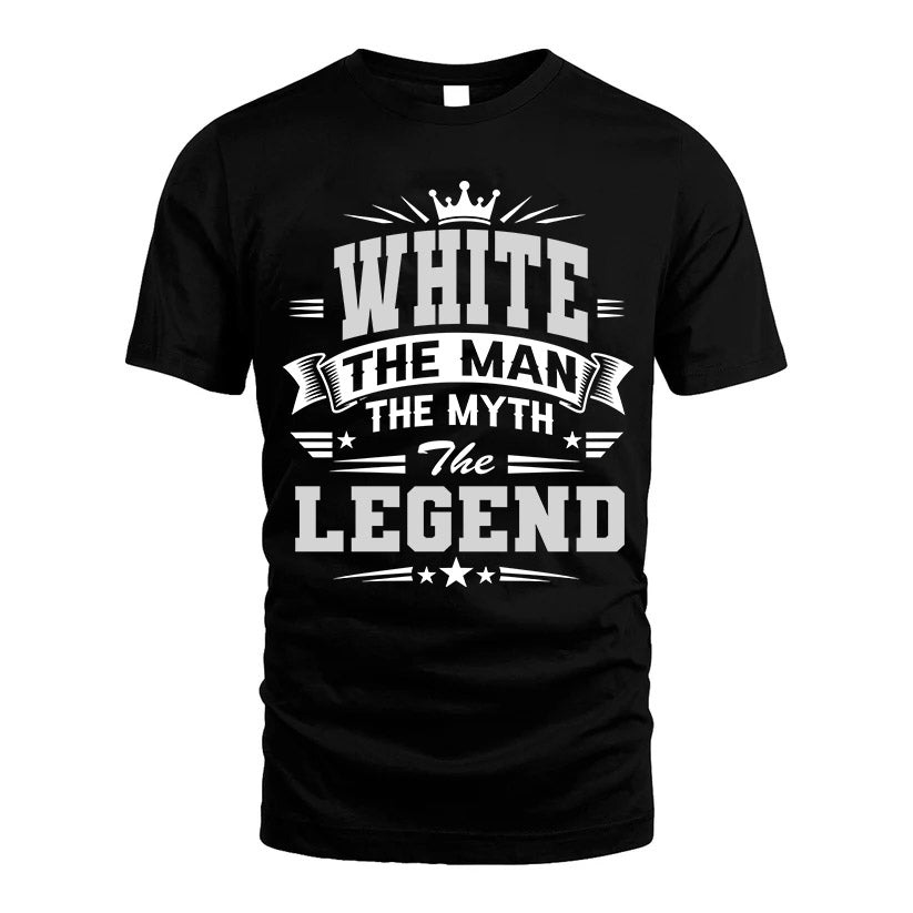 WHITE HH F004 The Man The Myth The Legend Personalized Shirt – Gift for Men