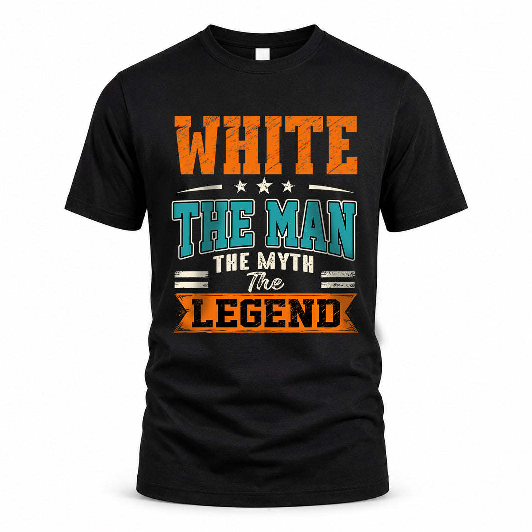 WHITE HH F007 The Man The Myth The Legend Personalized Shirt – Gift for Men