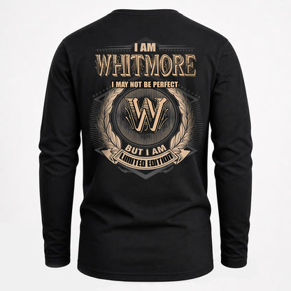 WHITMORE 2K-101–Personalized Name Quote Apparel “I Am NAME May Not Be Perfect But I Am Limited Edition”