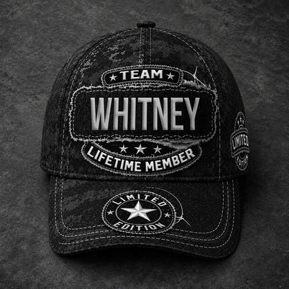 WHITNEY TC03 HH79  Personalized Black Camo Baseball Cap, Custom Name Family Hat