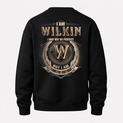 WILKIN 2K-101–Personalized Name Quote Apparel “I Am NAME May Not Be Perfect But I Am Limited Edition”