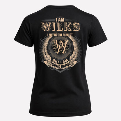 WILKS 2K-101–Personalized Name Quote Apparel “I Am NAME May Not Be Perfect But I Am Limited Edition”