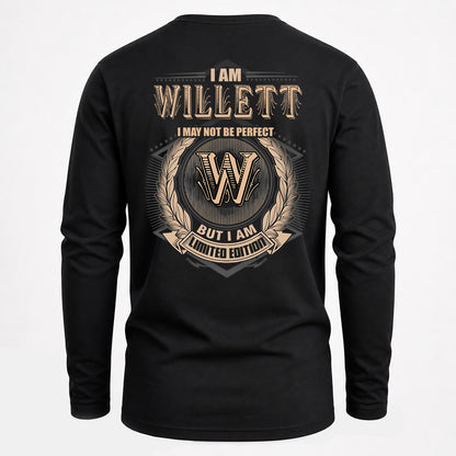 WILLETT 2K-101–Personalized Name Quote Apparel “I Am NAME May Not Be Perfect But I Am Limited Edition”