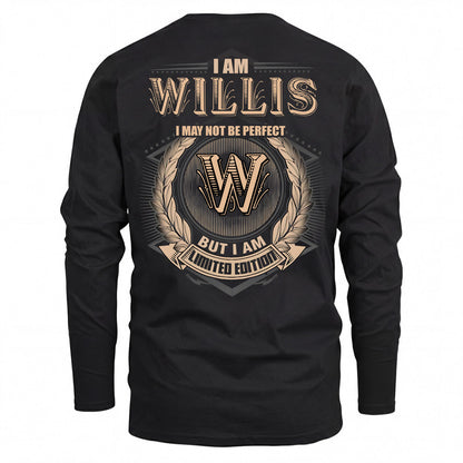 WILLIS 2K-101–Personalized Name Quote Apparel “I Am NAME May Not Be Perfect But I Am Limited Edition”