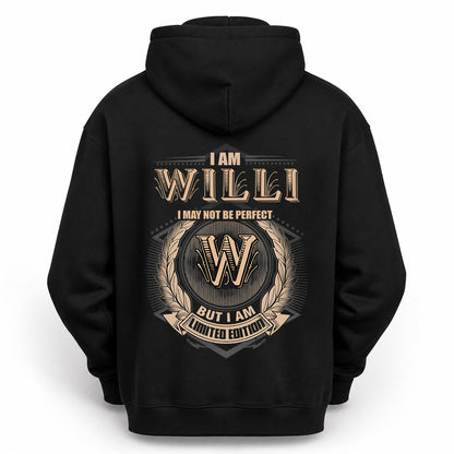 WILLI 2K-101–Personalized Name Quote Apparel “I Am NAME May Not Be Perfect But I Am Limited Edition”