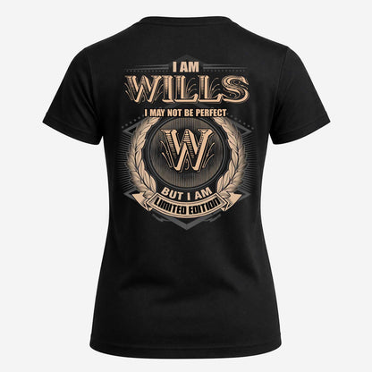 WILLS 2K-101–Personalized Name Quote Apparel “I Am NAME May Not Be Perfect But I Am Limited Edition”